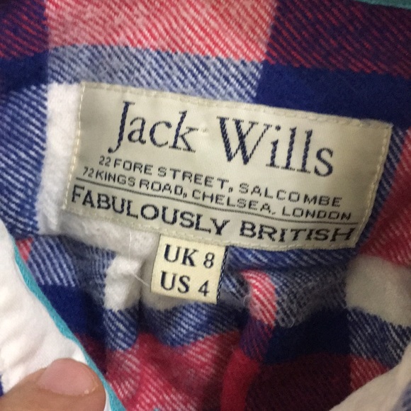 Jack Wills flannel/plaid button down size 4 - Picture 6 of 7